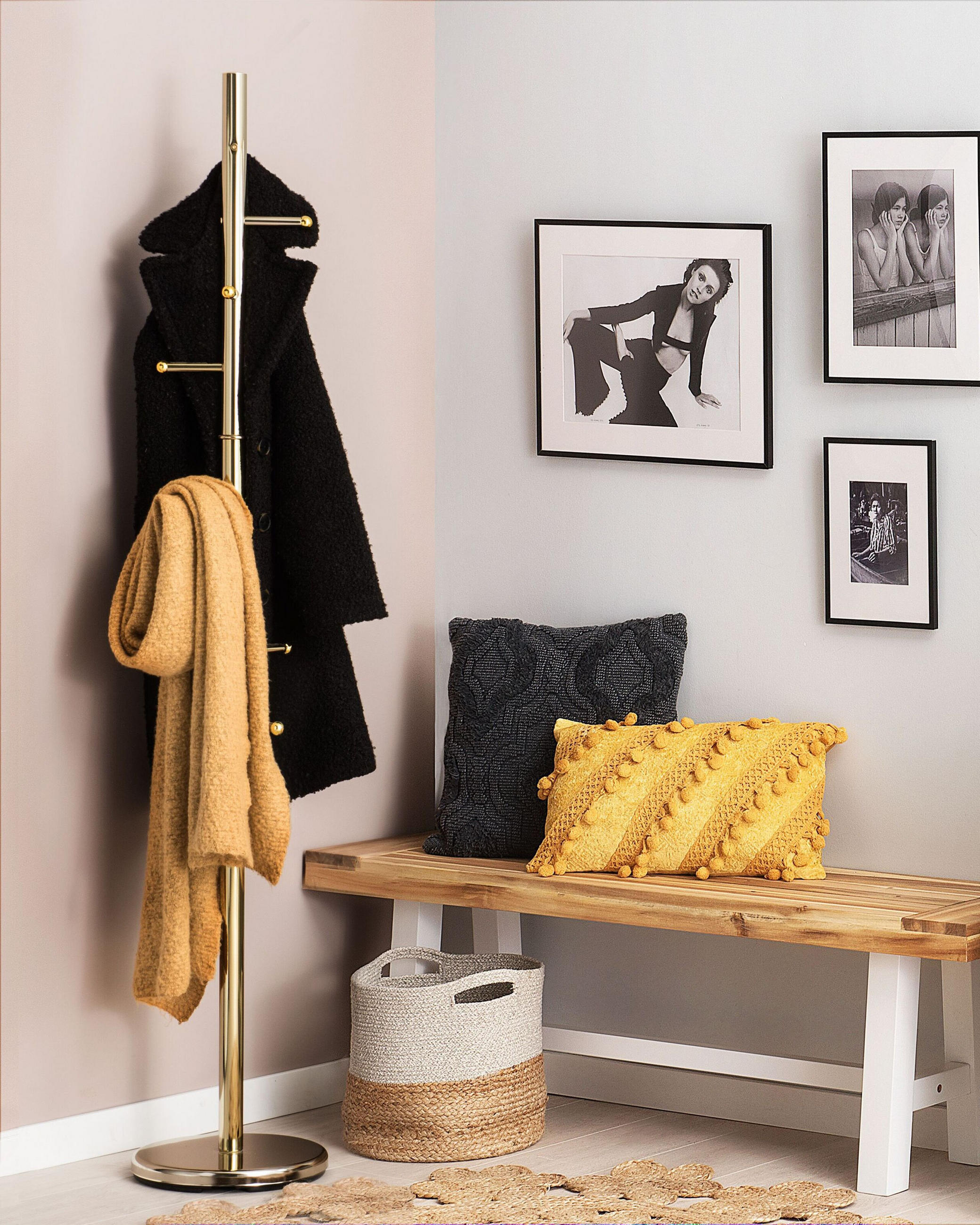 KLEIDERSTÄNDER Metall gold 174 cm Clovis - Goldfarben, Metall (30/174/30cm) - Beliani