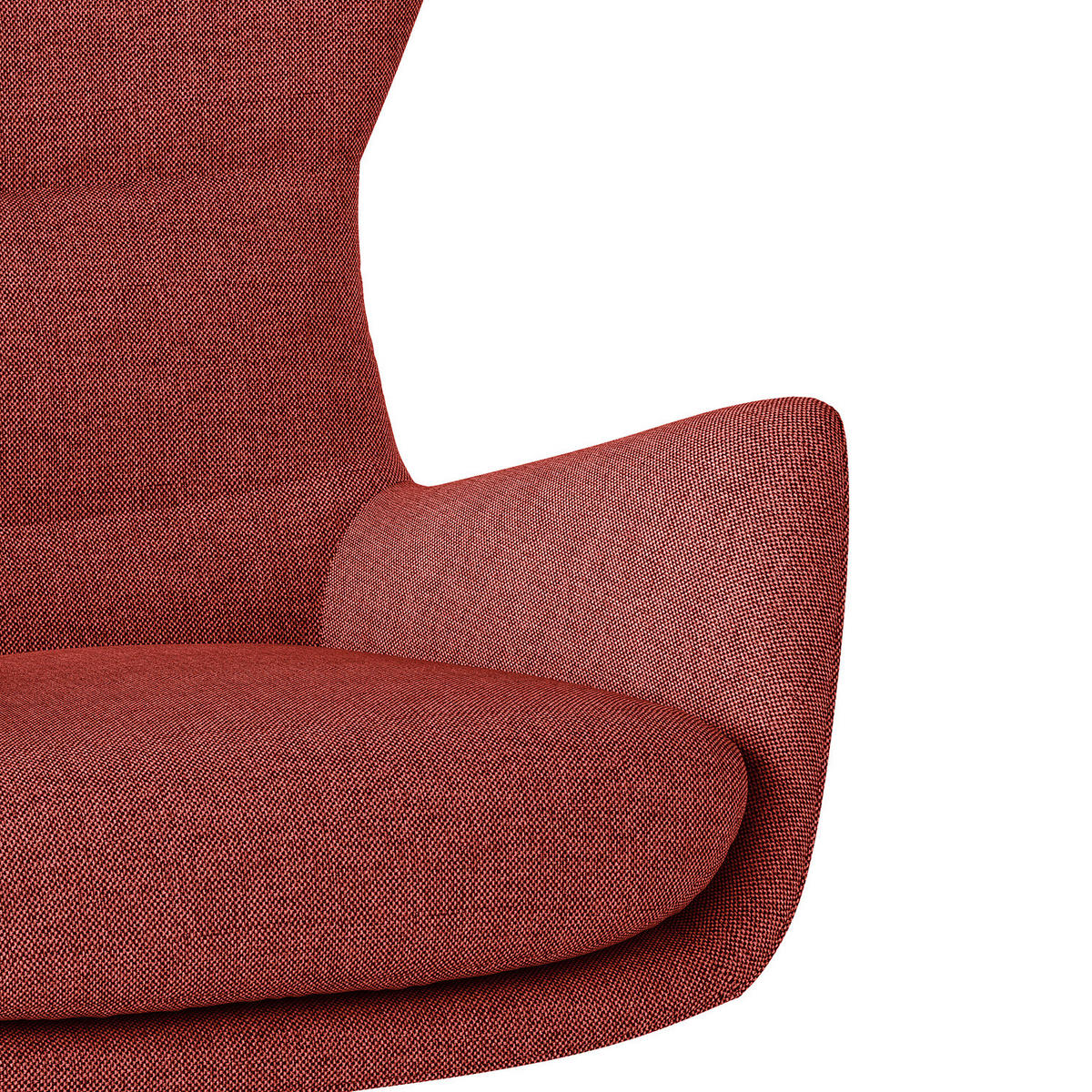 SESSEL mit Holzfüßen - Eichefarben/Rot, Eichenholz/Textil (84/99/96cm) - home24