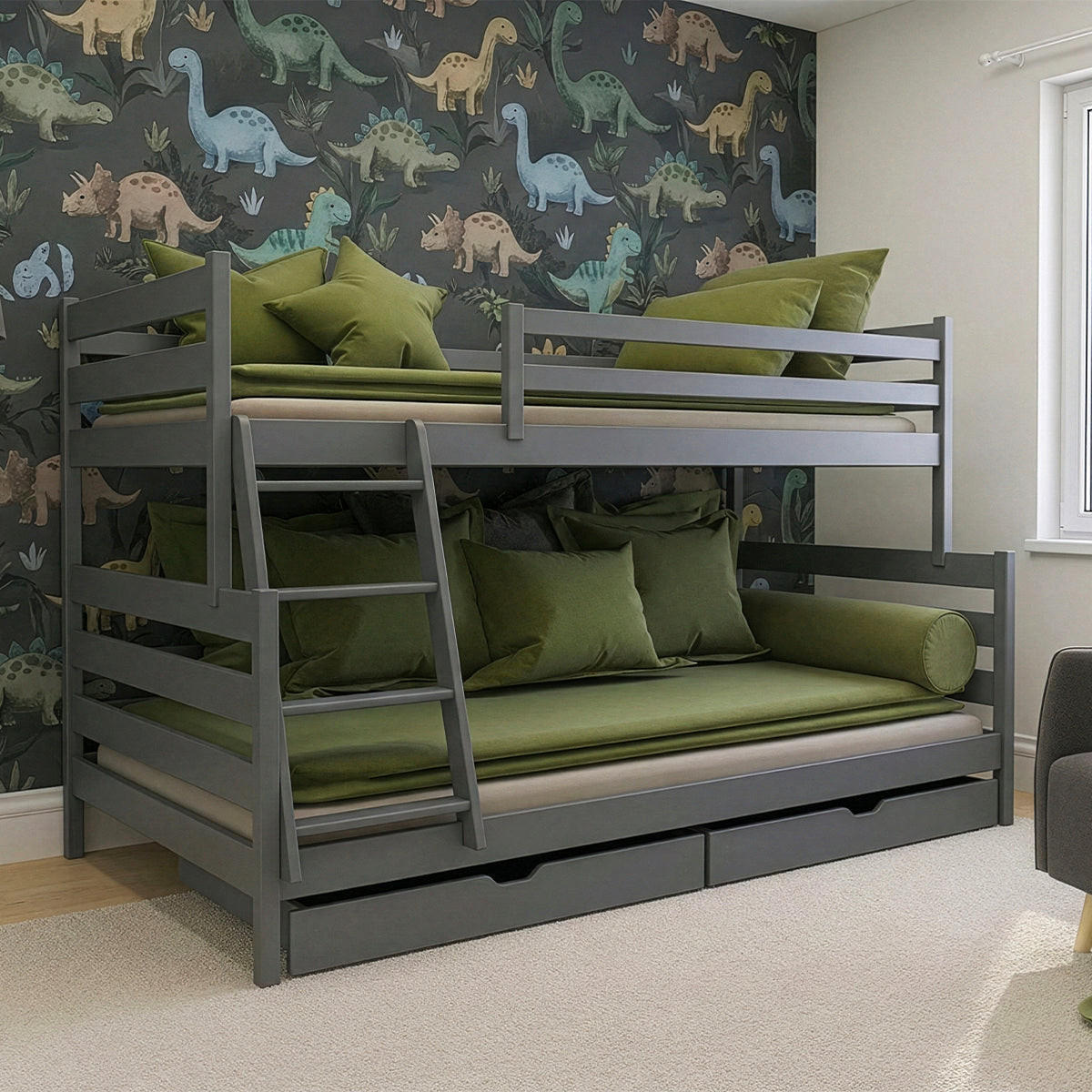 BETT 120/200 Léo Anthrazit - Anthrazit, Holz (120/200cm) - Petits-meubles