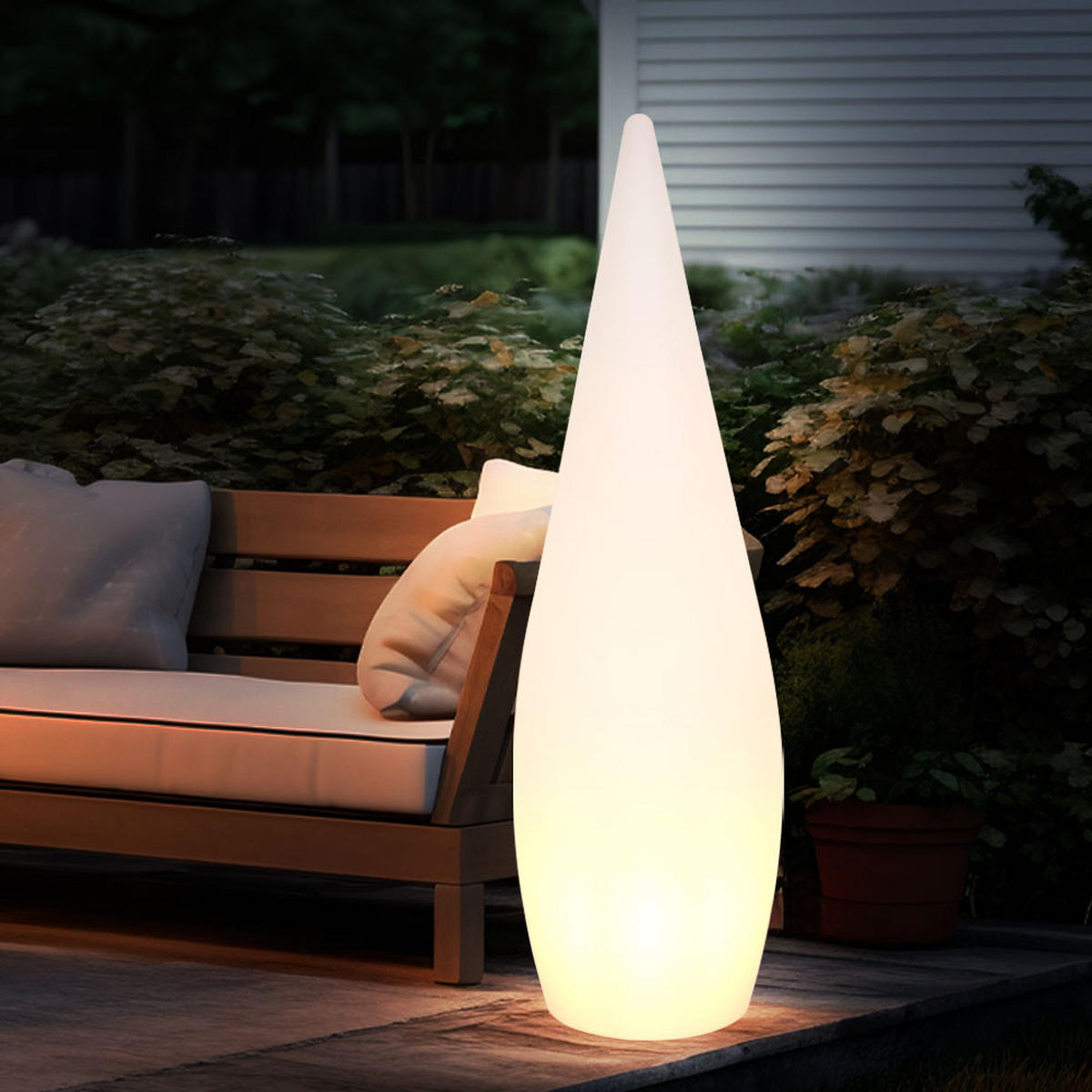 LED AUSSENLEUCHTE Stehleuchte Weiß Kunststoff - Weiß, Kunststoff (37/37/120cm) - Globo Lighting