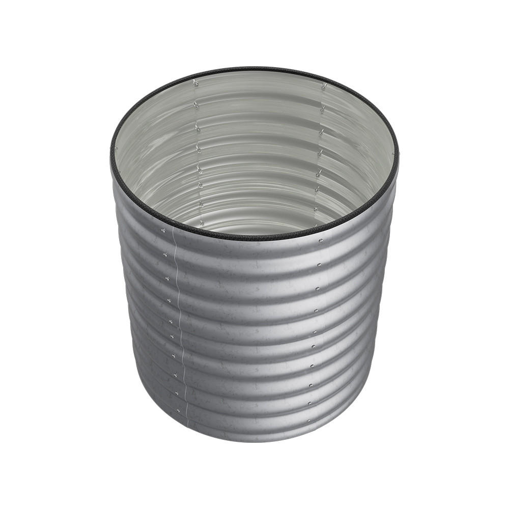 HOCHBEET-PFLANZKASTEN aus verzinktem Stahl in verzinkten Silber Zylindrischen Blumenkasten für Garten Balkon rund langlebig rostfest 80 × 80 × 80 cm - Silberfarben, Metall (80/42/80cm) - Livingandhome