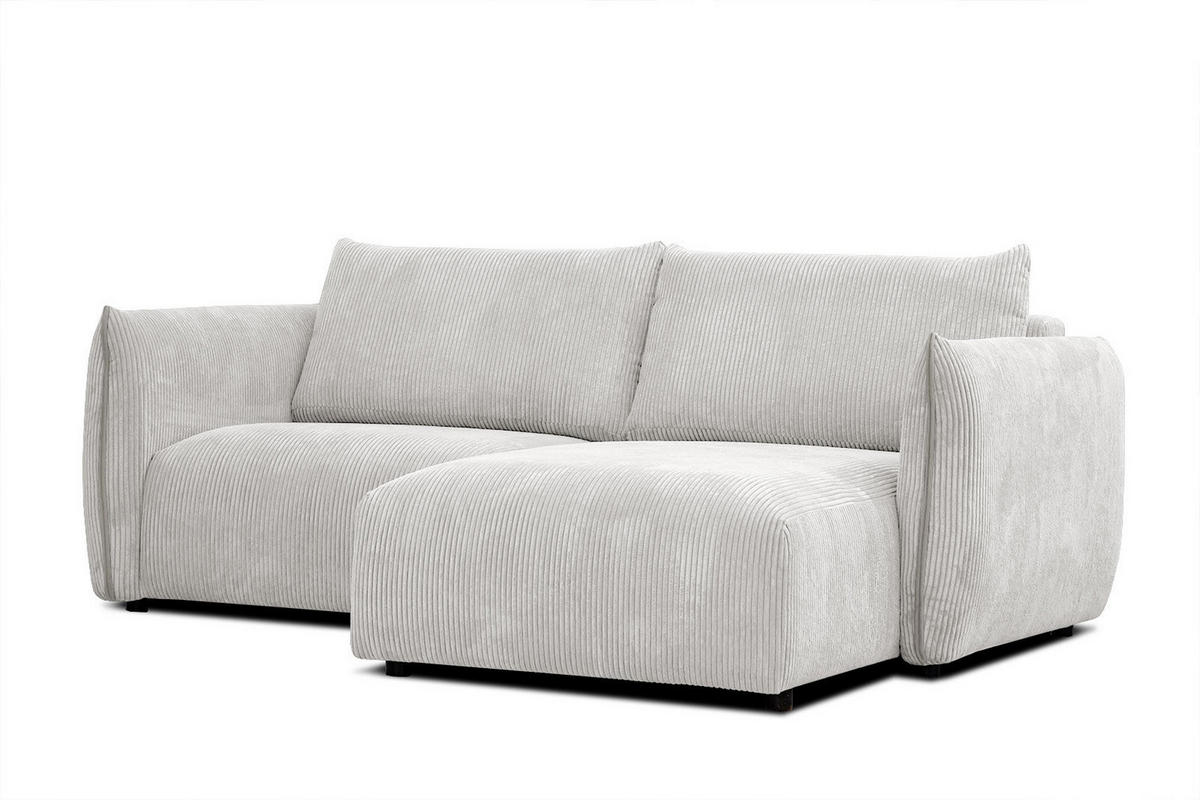 ECKSOFA TAUER 3-Sitzer, weiß - Schwarz/Weiß, Holzwerkstoff/Kunststoff (206/173cm) - Courtois Laville