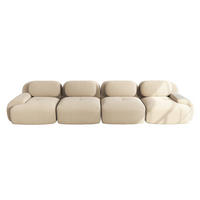 CANAPEA CU 4 LOCURI Canapea modulară Boneless Cord fără cadru - bej, material textil (388/75/103cm) - Urban Meuble