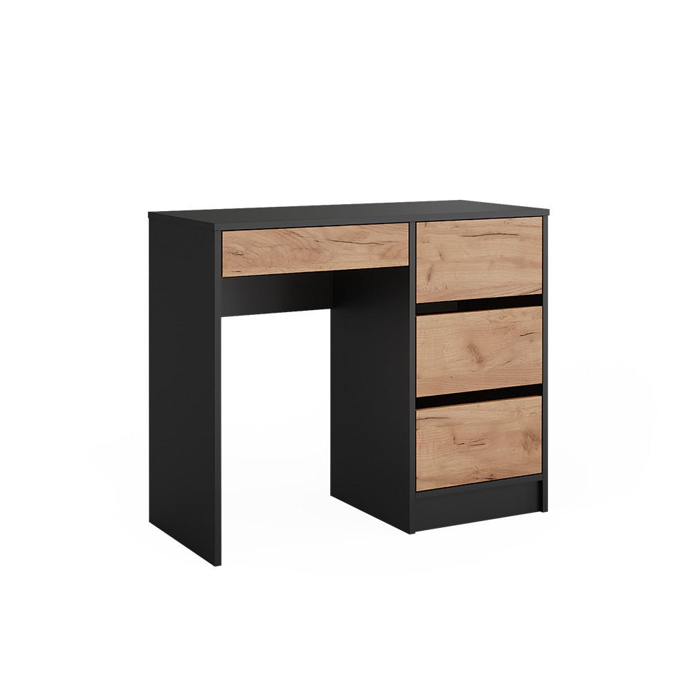 SCHREIBTISCH Sherry Anthrazit/Goldkraft Eiche 90 x 75 cm - Anthrazit/Eiche Wotan, Holzwerkstoff (40/90/75cm) - Vicco