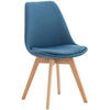 STUHL Stoff blau - Blau/Eukalyptusholzfarben, Holz/Textil (49/83/50cm) - CLP