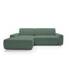 ECKSOFA BOULI 4-Sitzer ECKSOFA BOULI Raven Polstersofa mit Schlaffunktion 130x210cm Bettzeugablage 264x162x82cm linksseitig Farbe: grün - Grün, Holz/Textil (162/264cm) - DomoHome