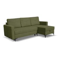 ECKSOFA KAIRO mit Schlaffunktion und Zwei Bettkasten (Grün) - Grün, Textil (230/150cm) - VENASI MÖBEL
