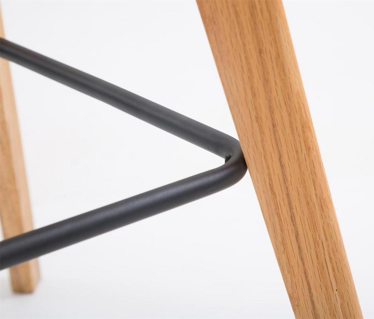 BARHOCKER 2er Set Kunststoff weiß - Eukalyptusholzfarben/Weiß, Holz/Kunststoff (48/112/56cm) - CLP