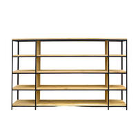 BÜCHERREGAL aus Eiche im industriellen Stil zum Wohnzimmer Büro HUGON I - Eichefarben, Holz (200/126/30cm) - Rawood Furniture