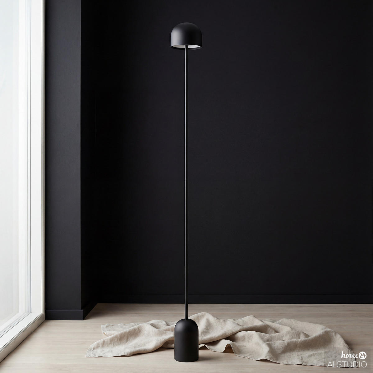 AKKU-STEHLEUCHTE - Eisen / Schwarz - Schwarz, Metall (13/13/140cm) - home24