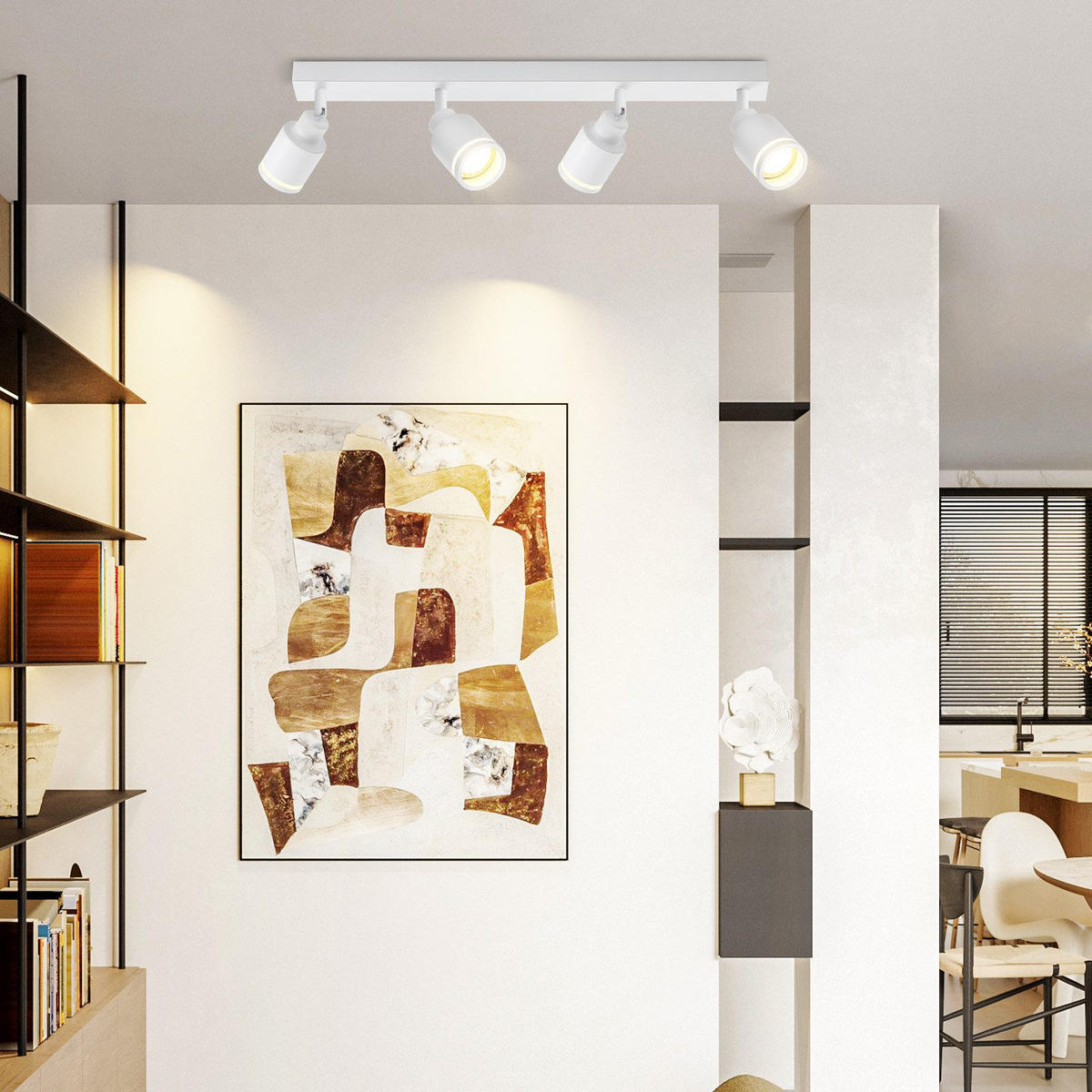 STRAHLER Trier 4-flammig 55/5/15.7 cm - Weiß, Metall (55/5/15.7cm) - Nettlife