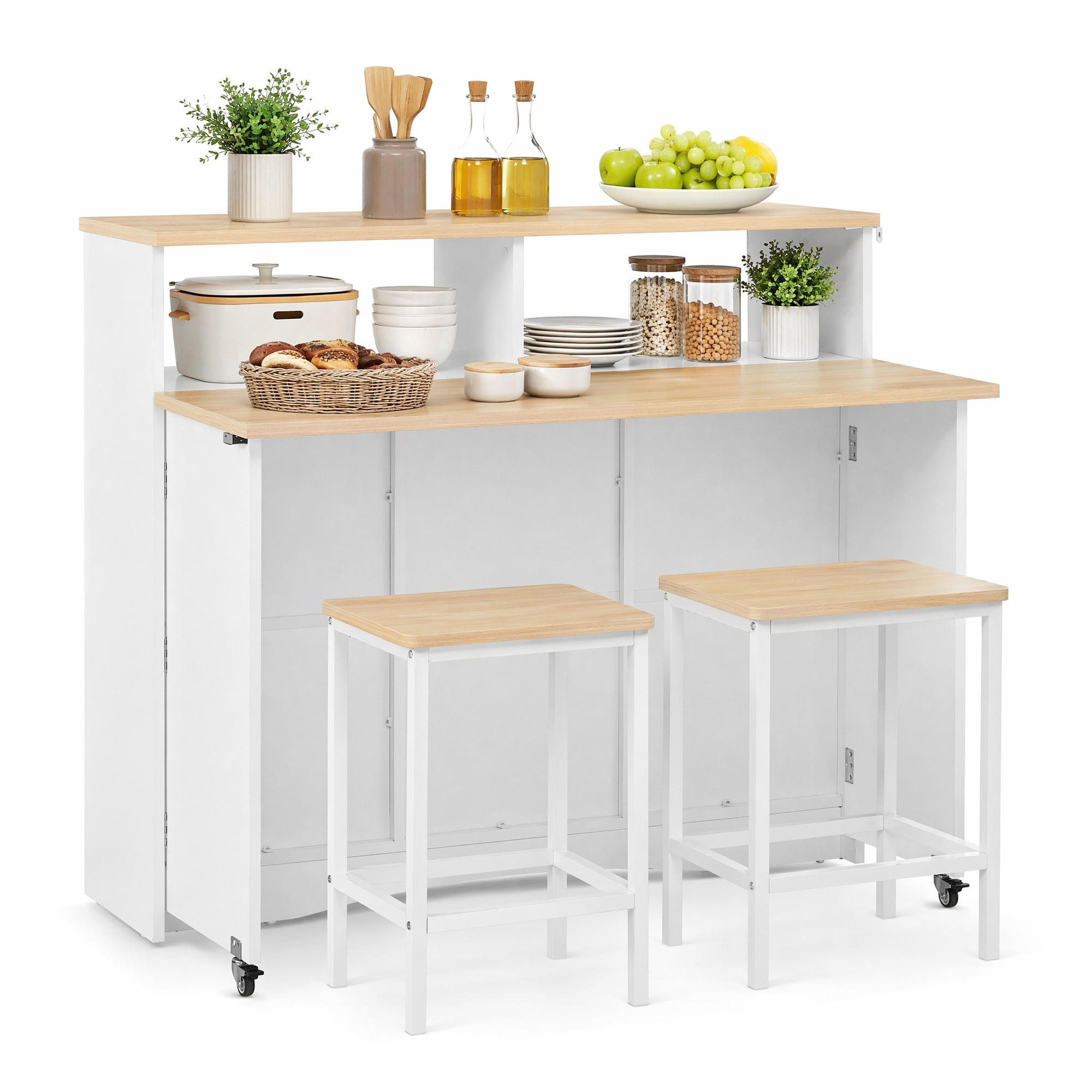 Beauniv Kücheninsel Weiß 34x97.5x110 cm