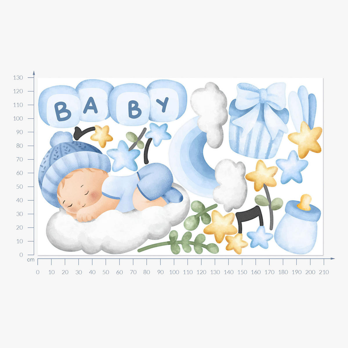 WANDAUFKLEBER 130x209cm - Kinderdekorationen für - Multicolor, Kunststoff (130/209/0.1cm) - Wallfluent