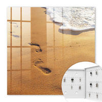 SCHLÜSSELBOX Weiß 30x30 cm – Türöffnung nach rechts - Die Ruhe des Strandes - Gelb, Metall (30/30/5cm) - TULUP