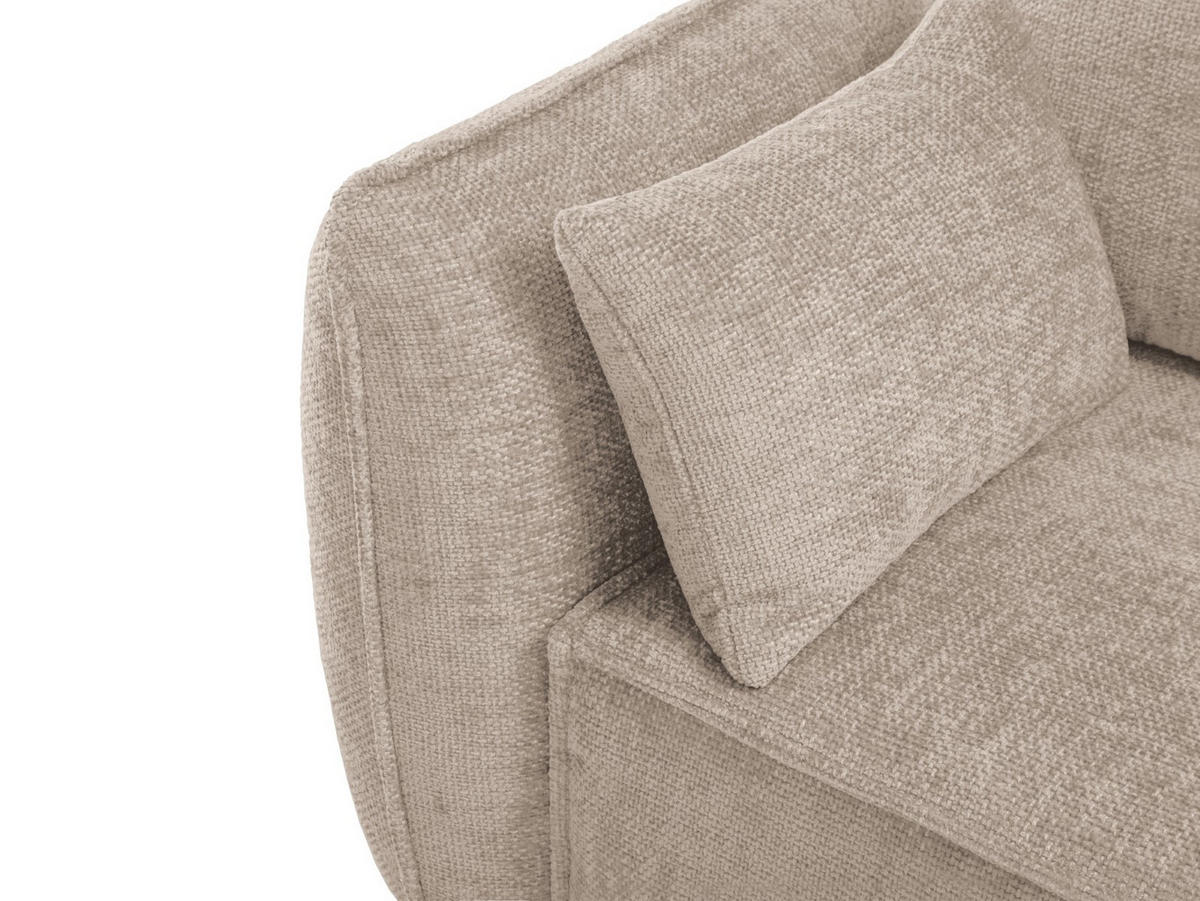 AUSKLAPPBARES-ECKSOFA rechts mit Container Kaelle aus Chenille-Stoff beige 4 Sitzplätze - Beige, Textil (165/252cm) - Micadoni