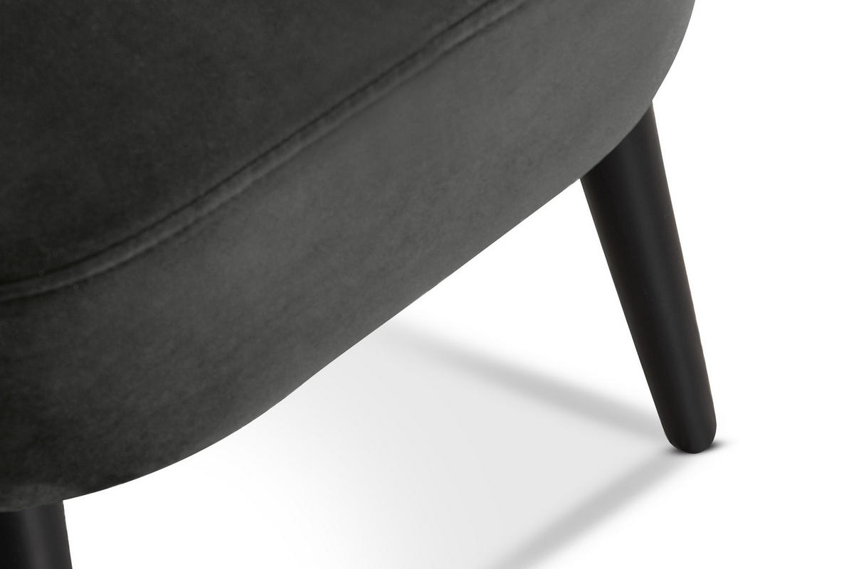 COCKTAILSESSEL DUCO auf hohen Beinen, Graphit/Schwarz - Schwarz/Graphitfarben, Holz/Textil (63/89/65cm) - KONSIMO®