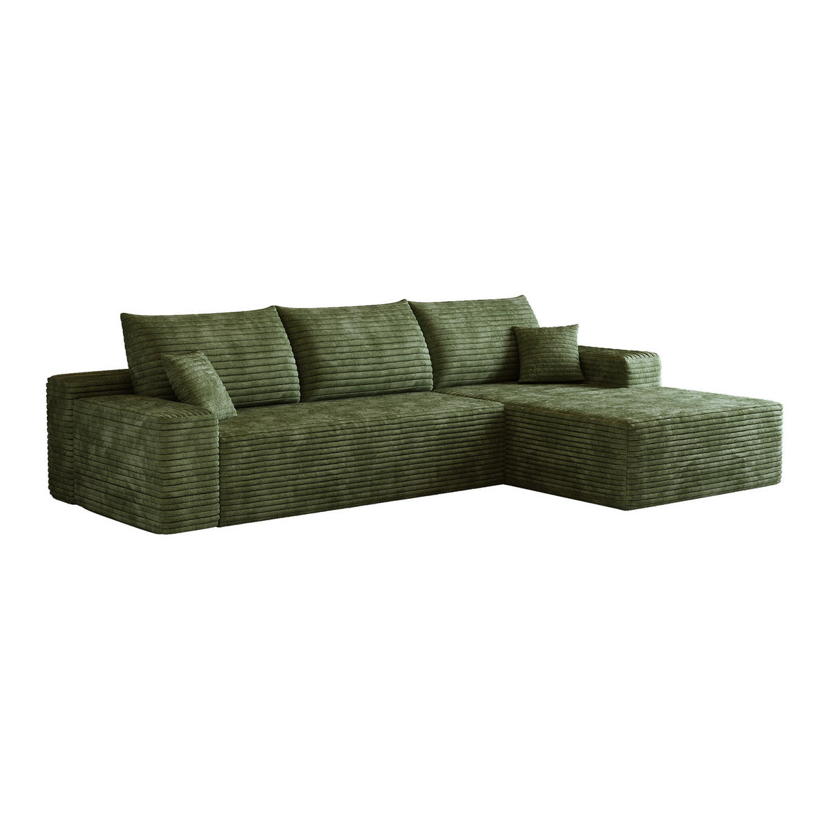 ECKSOFA DE-34857 2-Sitzer Chaiselongue rechts Grün - Grün, Textil (175/270cm) - ComfortXL