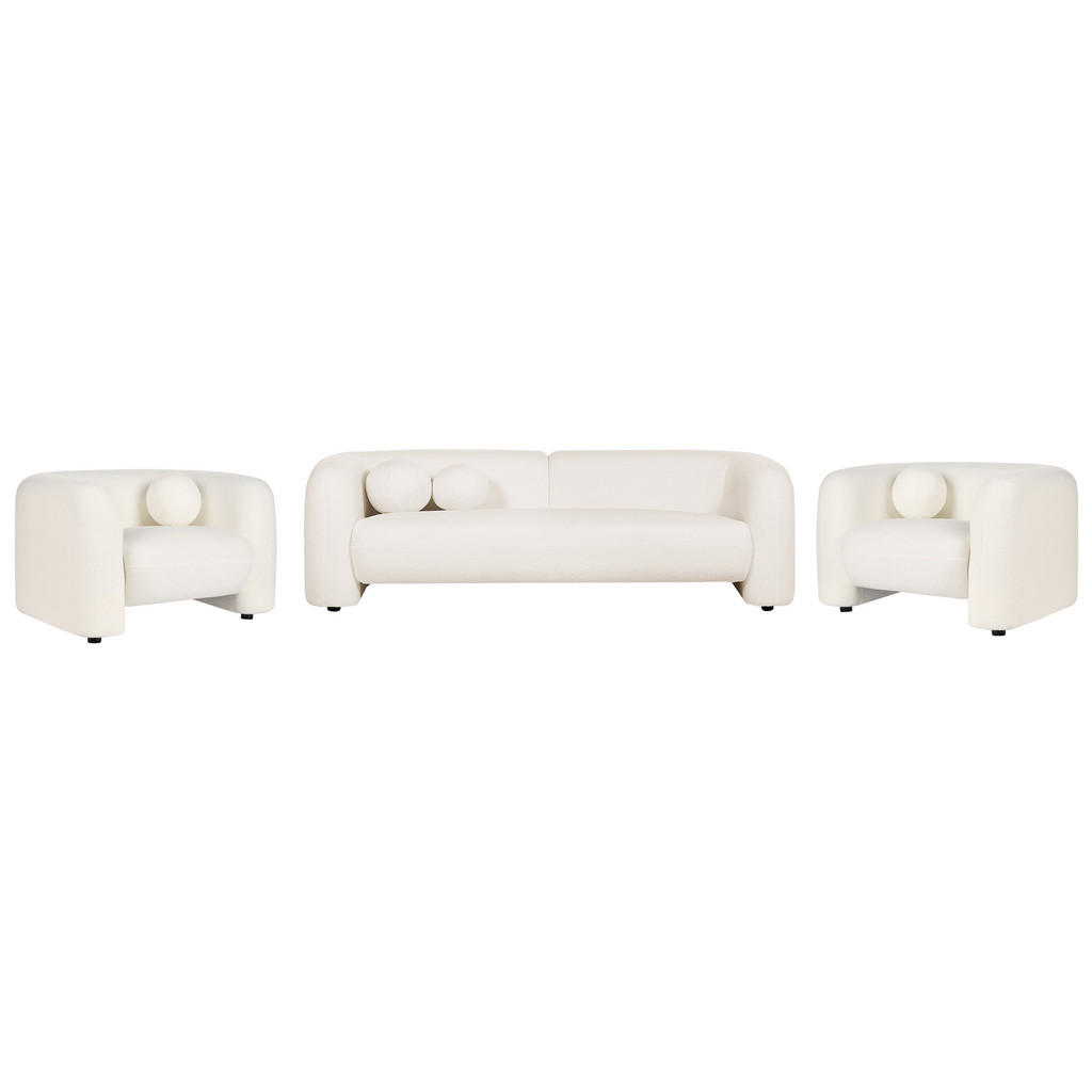 Thumbnail - Beliani 5-Sitzer-Sofa, Weiß, Textil, 83x83x224 cm, Wohnzimmer, Sofas & Couches, Sitzgarnituren