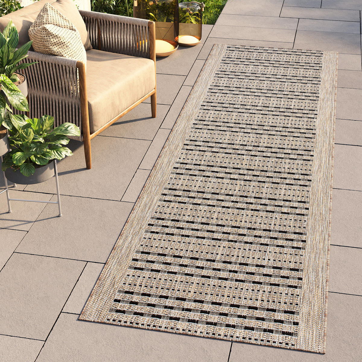 LÄUFER MELISSA Braun Gestreift Modern 70/900 cm - Braun, Textil (70/900cm) - Tapiso