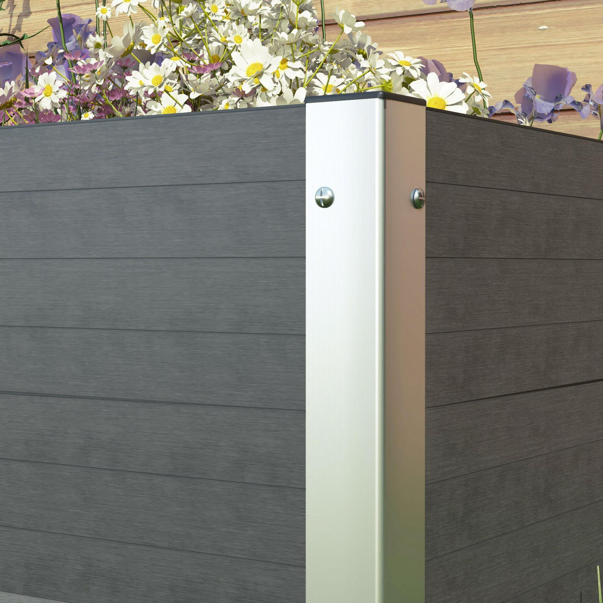 GARTENBEET, Grau - Grau, Metall (60/30/60cm) - Outsunny