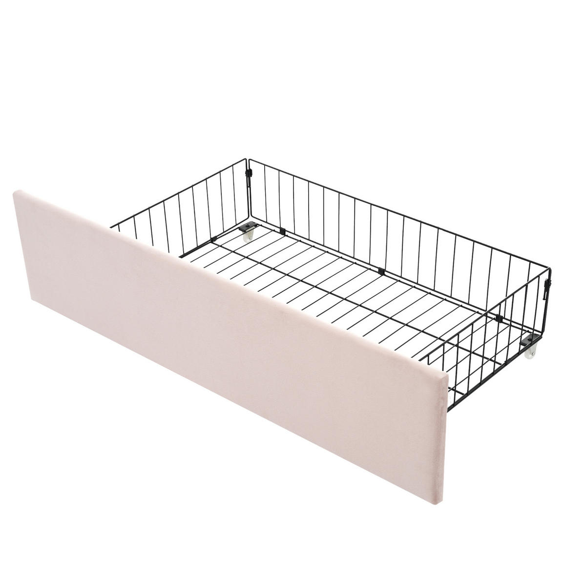 POLSTERBETT aus Samt 90x190 cm in Rosa mit 2 Schubladen - Rosa, Textil (90/190cm) - Modfu