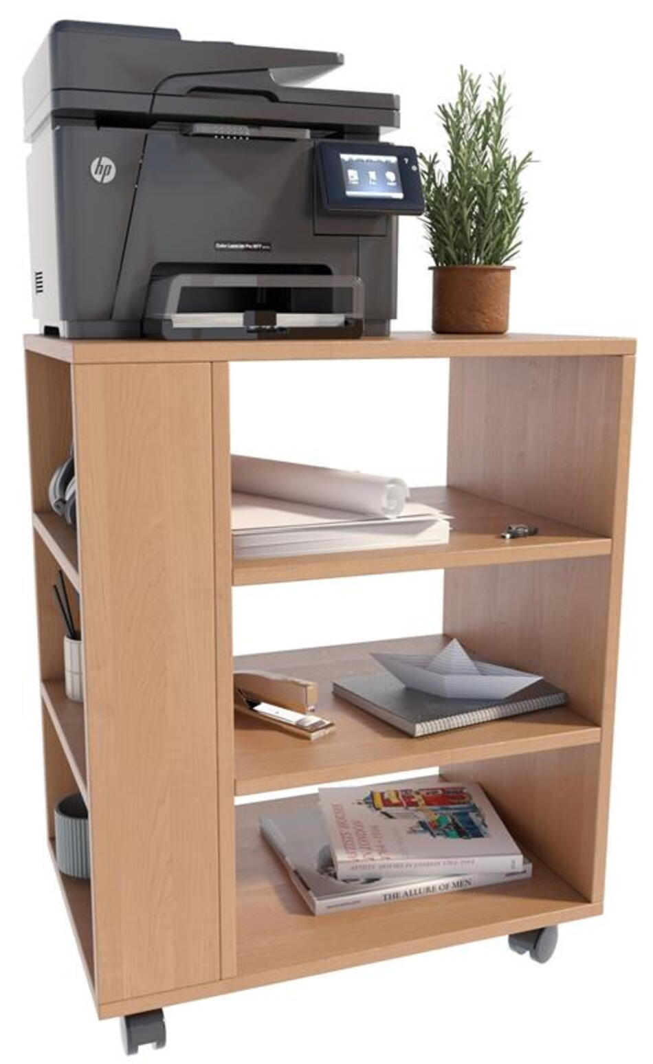 DRUCKERTISCH Erle 60/40/74 cm mit Rollen - Erlefarben, Holzwerkstoff (60/74/40cm) - Matkam Möbel
