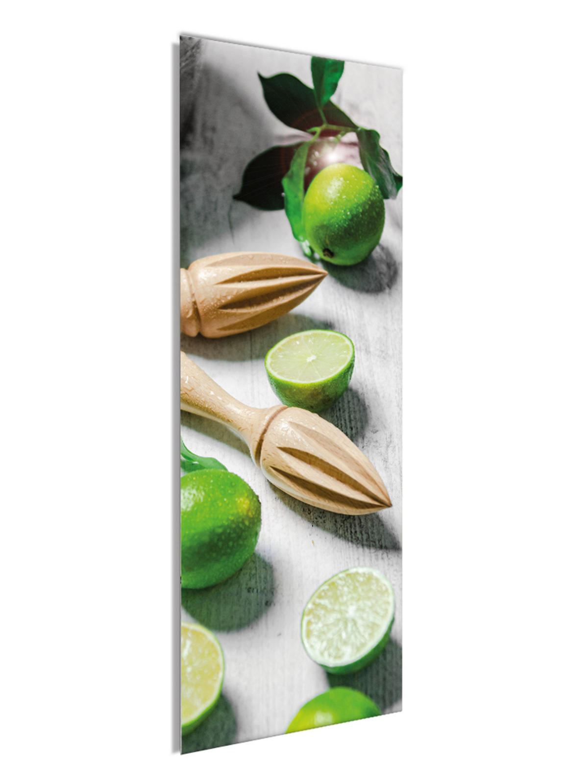 GLASBILD 30x80 cm Küche Limetten grün - Anthrazit, Glas (30/80cm) - artissimo