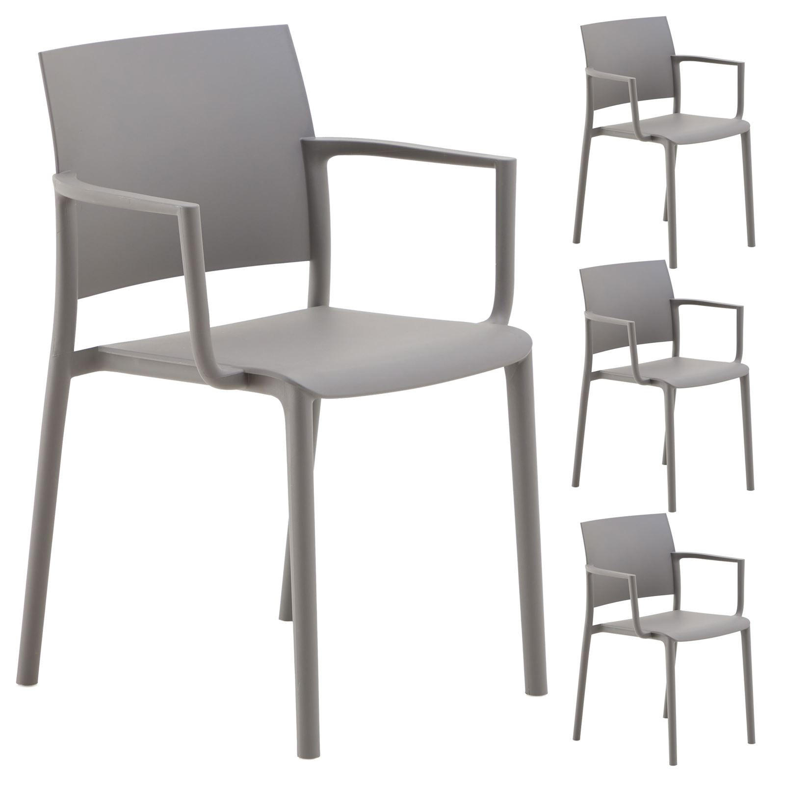 GARTENSTÜHLE TERRA 4ER-SET - Grau, Textil (58/82/52cm) - IDIMEX