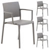 GARTENSTÜHLE TERRA 4ER-SET - Grau, Textil (58/82/52cm) - IDIMEX