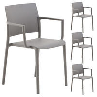 GARTENSTÜHLE TERRA 4ER-SET - Grau, Textil (58/82/52cm) - IDIMEX