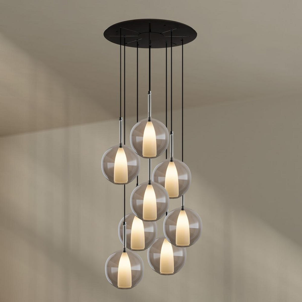 GALERIELEUCHTE Belluna 8-flammig Klar Ø 24cm - Klar, Glas (24/24/45cm) - s.luce