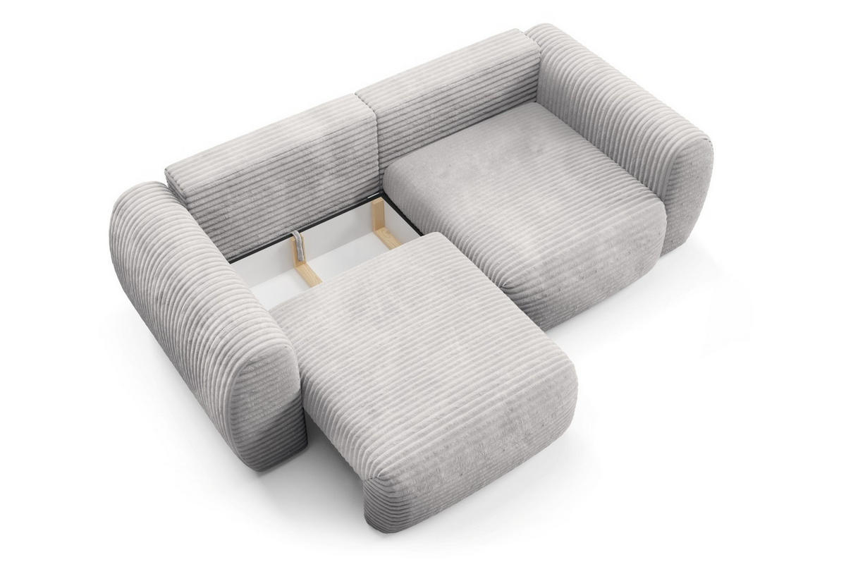 SCHLAFSOFA mit Bettkasten Grau - Schwarz/Grau, Holz/Holzwerkstoff (266/95/110cm) - Furnisell
