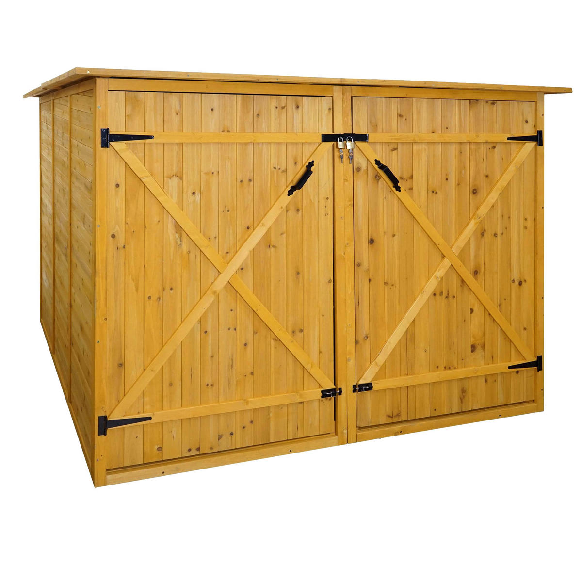 FAHRRADGARAGE 2er 151x200x200cm Braun - Braun, Holz (200/151/200cm) - PROREGAL