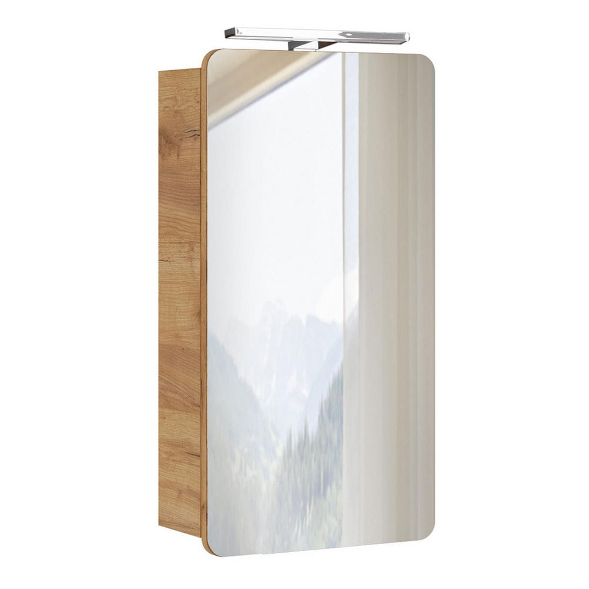 SPIEGELSCHRANK Luton-56 - Braun, Holzwerkstoff (40/75/16cm) - Lomado