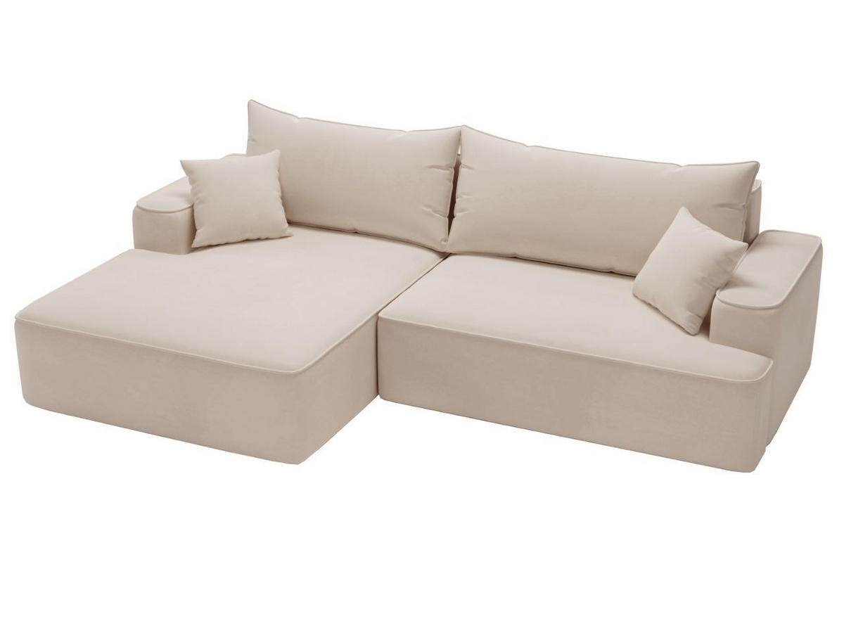 ECKSOFA California Beige Links - Beige, Holz/Textil (165/270cm) - Graingold