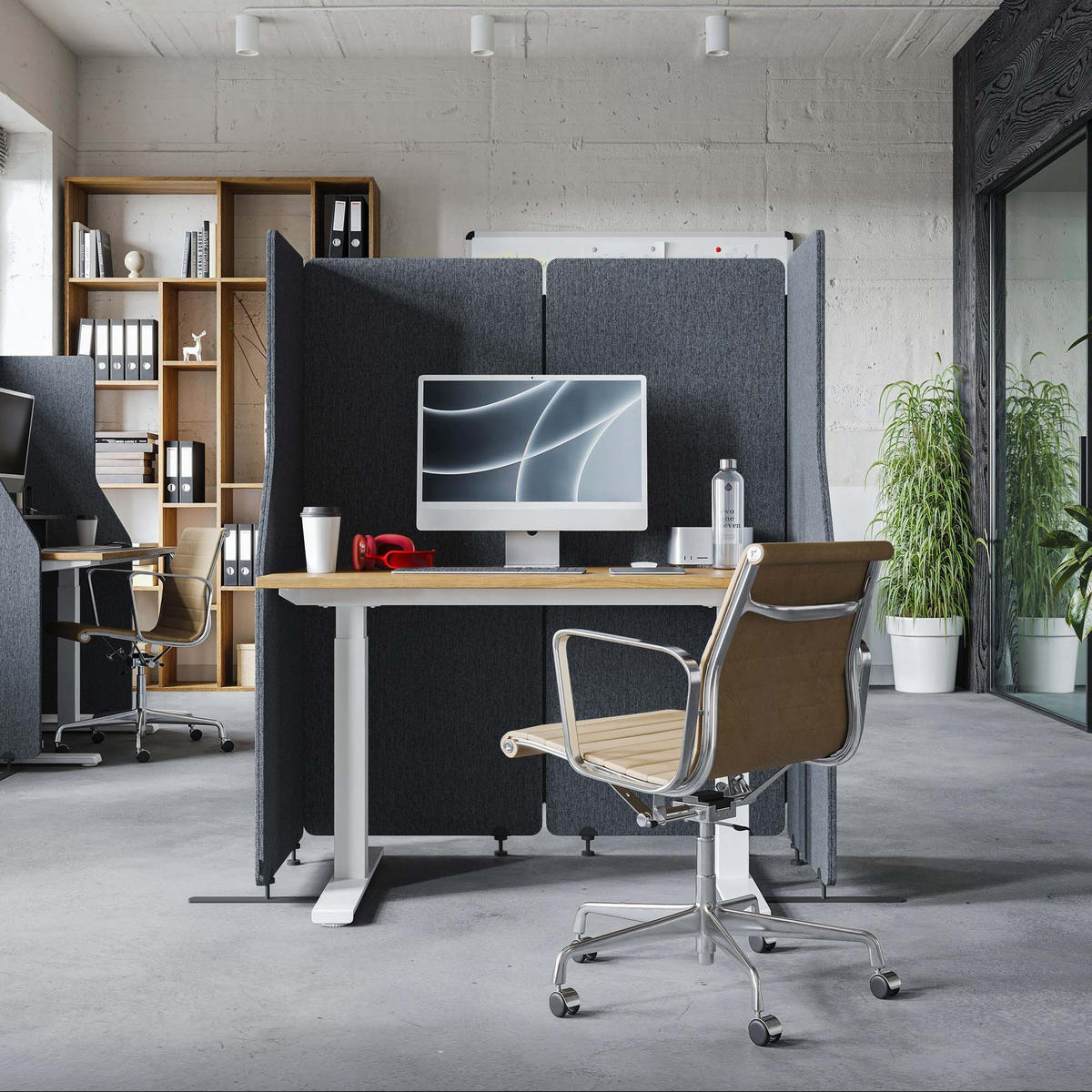 AKUSTIKSCHUTZWAND SADIE - Anthrazit, Metall (240/145/2cm) - Jan Nowak