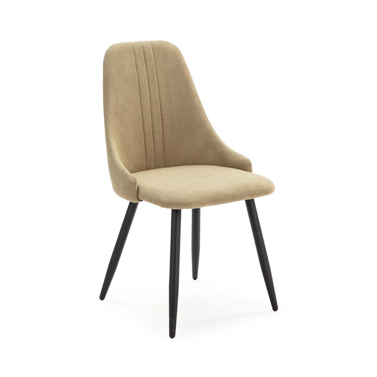 ESSZIMMERSTUHL Mani Schwarz 50/57/47 cm 4er-Set - Sandfarben, Textil (57/47/50cm) - Calicosy