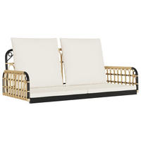 HÄNGEBANK mit Kissen 105x58x38 cm Poly Rattan und - Braun, Kunststoff (105/38/58cm) - furnicato