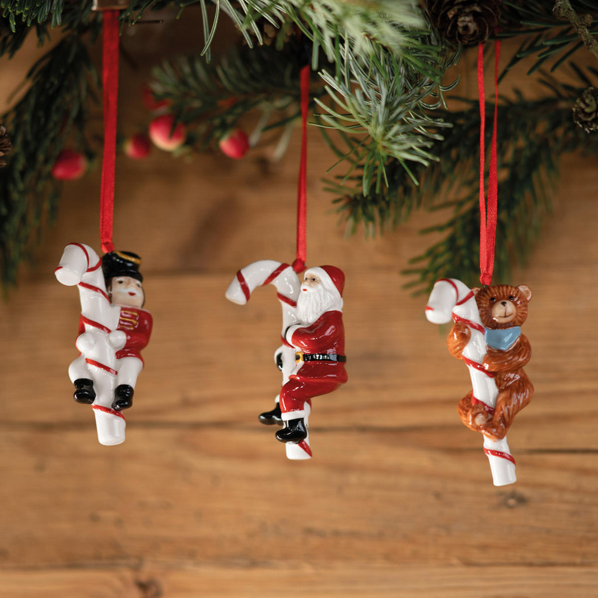 ORNAMENTE ZUCKERSTANGE Nostalgic Ornaments bunt 3er Set - Multicolor, Keramik (1/1/1cm) - Villeroy & Boch