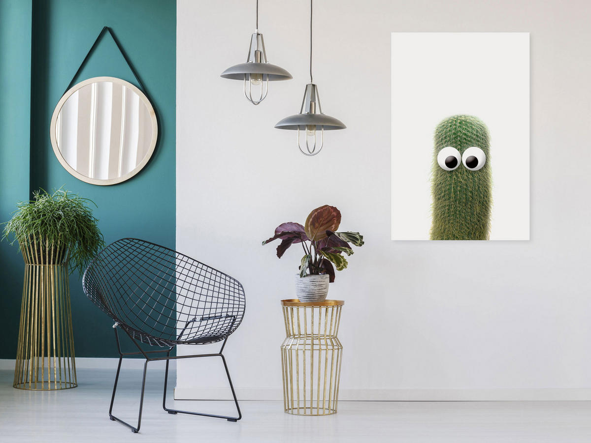 KUNSTDRUCK Weiß 40/60 cm - Weiß/Grün, Textil (40/60cm) - KUNSTLOFT