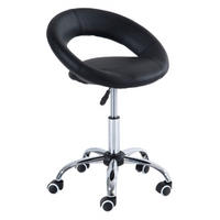DREHSTUHL Ergonomisch Schwarz, Metall & Kunstleder, höhenverstellbar, drehbar & rollbar, 50 x 54 x 78 cm - Schwarz, Metall (54/78/50cm) - Albatros