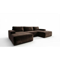 ECKSOFA EINAR 362 cm x 170 cm – Stoff: VELUTTO Espresso 6 Farbe: Dunkelbraun - Dunkelbraun, Textil (362/170cm) - A&J MöbelLand