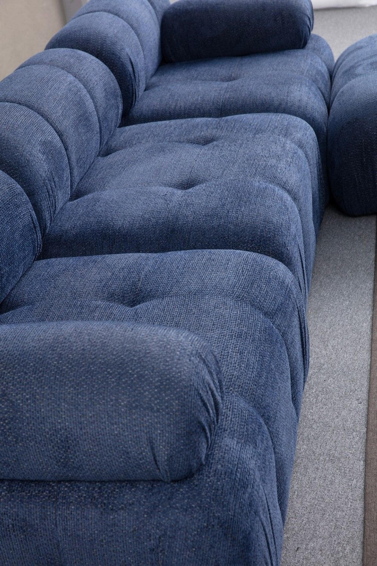 ECKSOFA inklusive Hocker - Blau/Schwarz, Holz/Kunststoff (290/160cm) - myHomelando