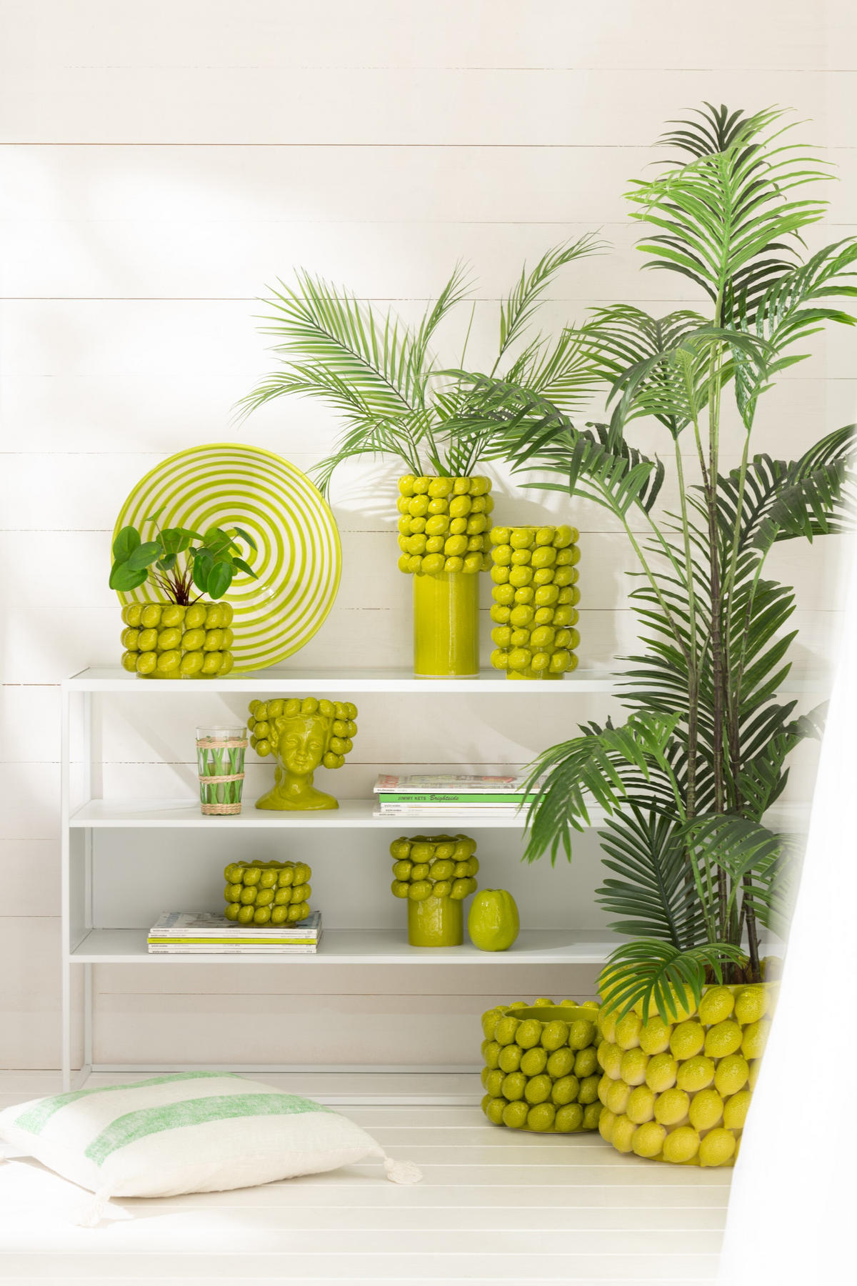 BLUMENTOPF LIMETTE - Töpferei - Grün - L - Ø 25 cm - Grün, Keramik (25/18.5cm) - J-Line
