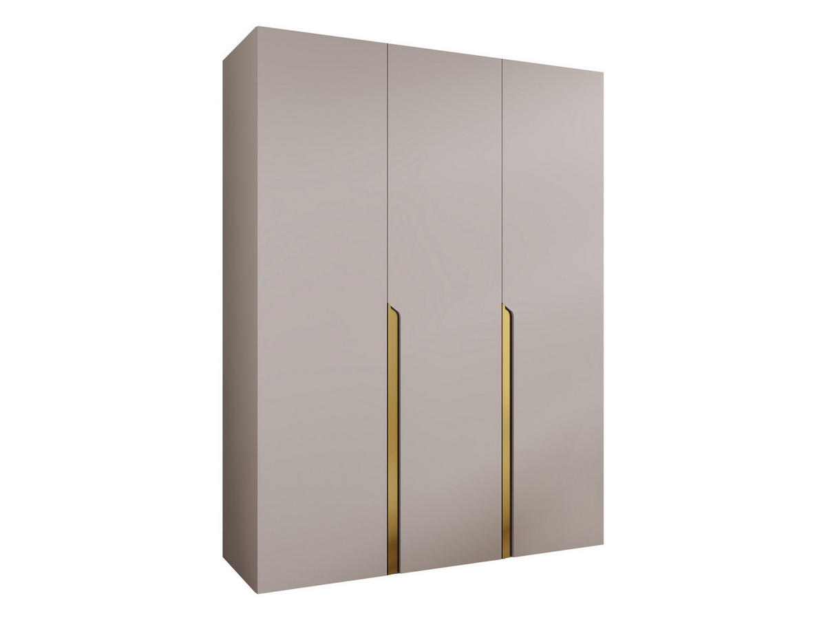 DREHTÜRENSCHRANK Mila I 150 - Kaschmir/Goldfarben, Holzwerkstoff/Kunststoff (150/202/52cm) - MIRJAN24