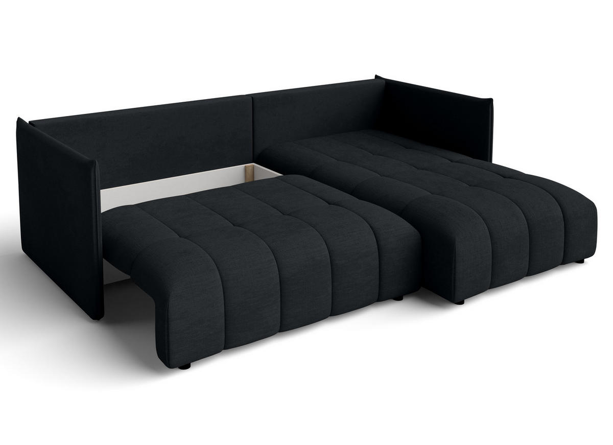 ECKSOFA L Form Cosmova Schwarz 245/182/83 cm mit Schlaffunktion - Schwarz, Kunststoff/Textil (245/182cm) - AX Living