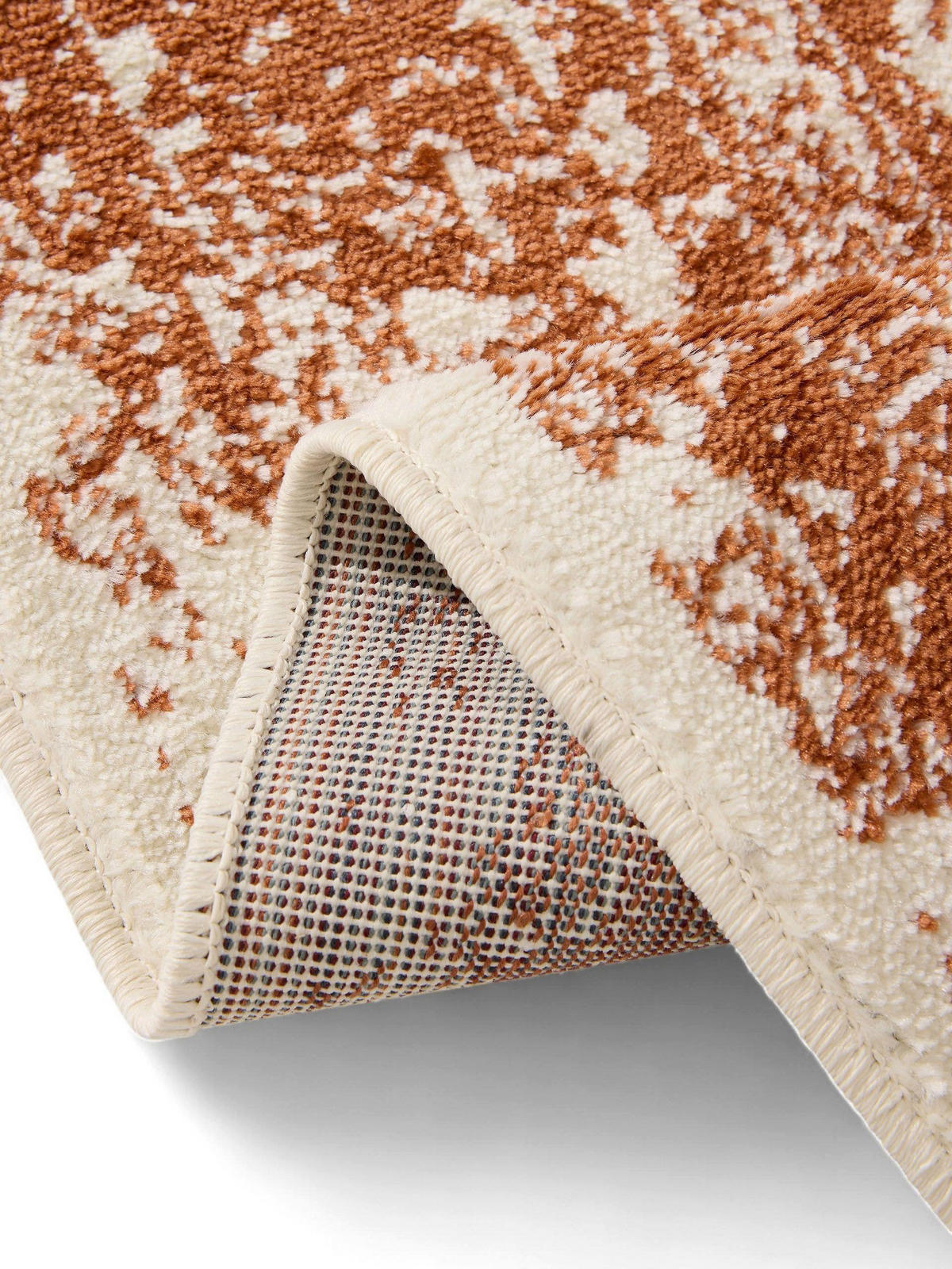 VINTAGE-LÄUFER Suki 80/240 cm - Creme/Orange, Kunststoff (80/240cm) - benuta
