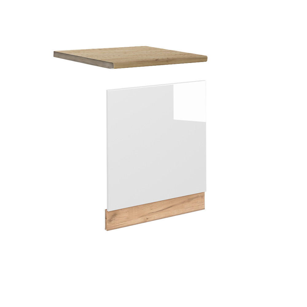 FRONTPANEL Fame-Line Vit högblank 60 cm , AP Oak Vit högglans, Honungsek 67.4/60/60 cm