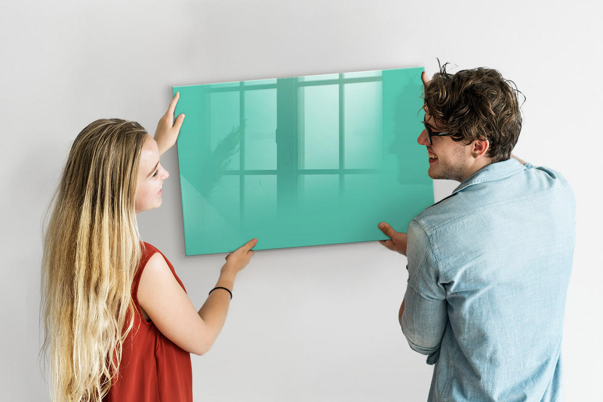 MAGNETTAFEL 90x60 Türkis schwarzer Marker - Türkis, Glas (90/0.4/60cm) - TULUP