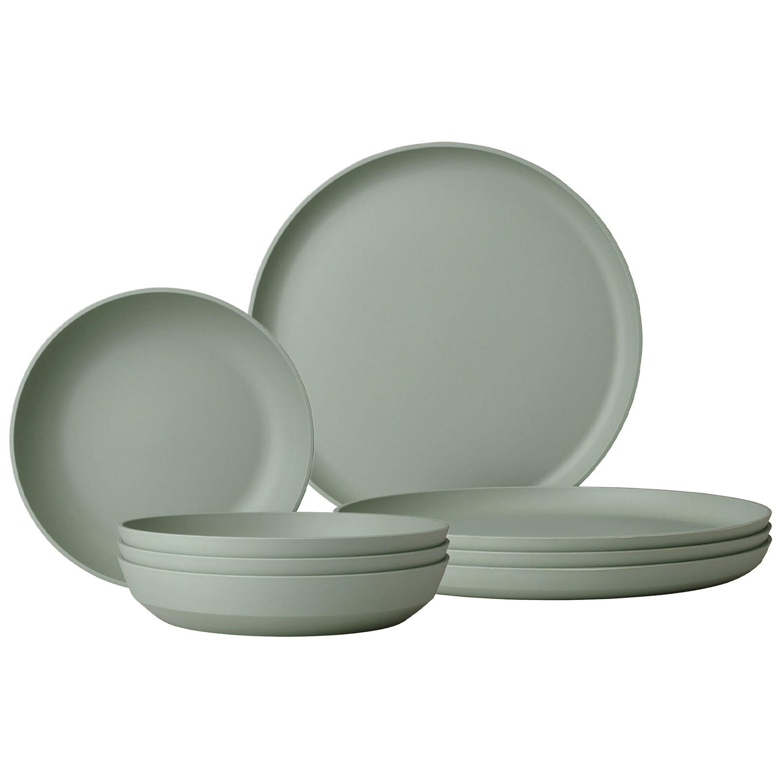 TAFEL-SET Silueta Nordic Sage 8er Set - Mintgrün, Kunststoff (1/1/1cm) - Mepal